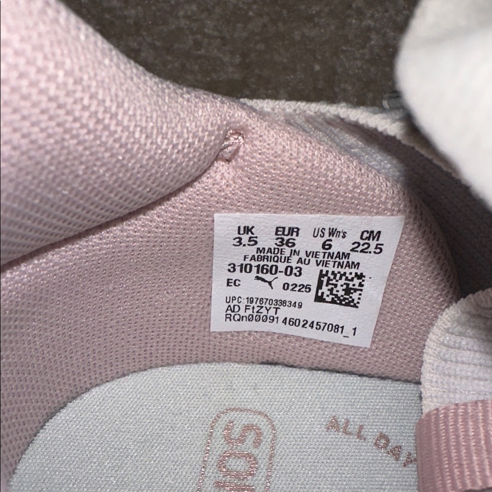 Puma Women's SoftRide Mayve White & Blush Athletic Sneakers - Picture 4 of 4